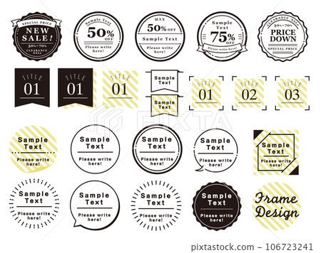 Stylish frame design that makes your text stand out (logos, speech bubbles, headlines, sales, templates) 106723241