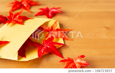 Autumn leaves and envelopes Autumn news 106723657