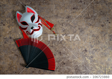 fox mask and fan fox mask and fan 106723860