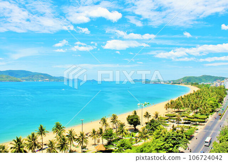 Vietnam Nha Trang summer blue sky and sea Vietnam Nha Trang summer blue sky and sea 106724042