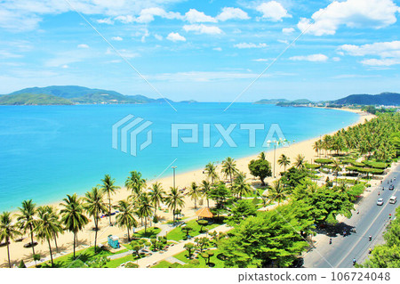 Vietnam Nha Trang summer blue sky and sea Vietnam Nha Trang summer blue sky and sea 106724048