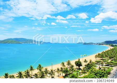 Vietnam Nha Trang summer blue sky and sea 106724049