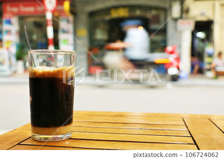 Vietnamese coffee on a street corner in Hanoi 106724062