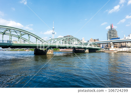 The bridge over the Sumida River and the Tokyo Sky Tree The bridge over the Sumida River and the Tokyo Sky Tree 106724299