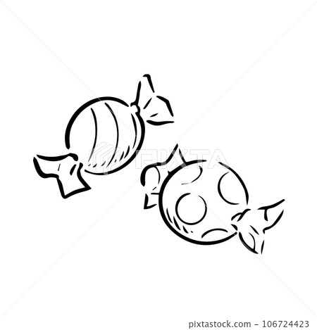 Hand-drawn candy monochrome 106724423