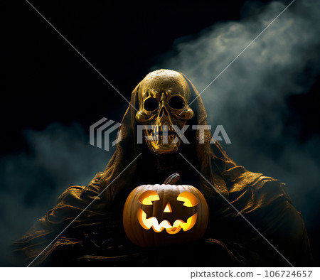 Skeletal Gatekeeper: Embodying Halloween's Haunting 106724657