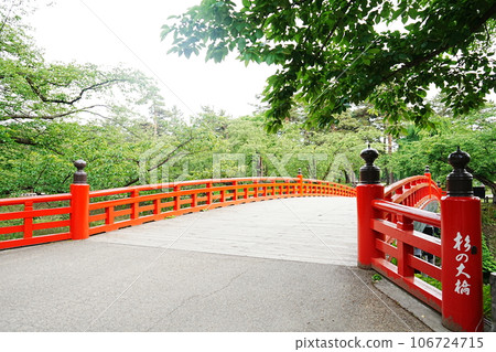 Japan Aomori Hirosaki Castle Cedar Bridge 106724715
