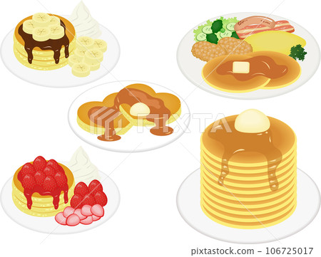 Illustration set of various pancakes 106725017