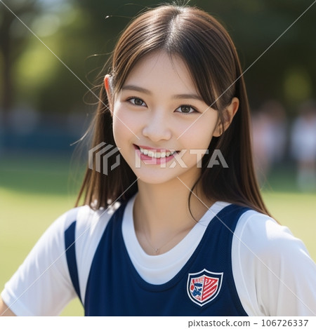 慢跑前微笑的女人（人工智能生成） 106726337