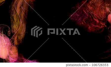 Fantastic texture background of glowing flames in the dark. Watercolor abstract background image. With copy space. Fantastic texture background of glowing flames in the dark. Watercolor abstract background image. With copy space. 106726353