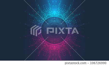 Virtual global internet connection metaverse with a new experience in metaverse virtual reality technology. Metaverse digital world smart futuristic interface technology background, illustration 106726990