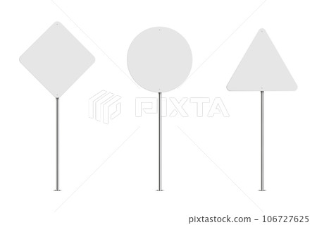 Set of blank white road signs. Vector illustration Set of blank white road signs. Vector illustration 106727625