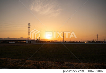 Field road at dusk Field road at dusk 106729007