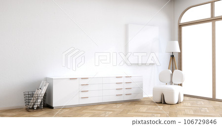 Cabinet wooden design on white room interior modern style. 106729846