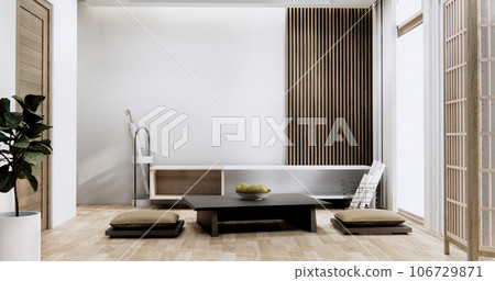 Cabinet wooden design on white room interior modern style. 106729871