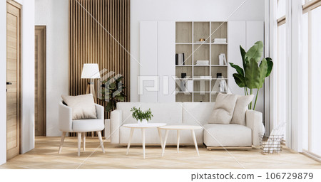 Sofa furniture and modern room interior design minimal. 106729879
