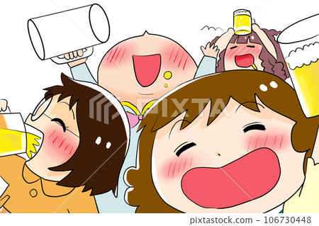 Women having fun drinking beer Women having fun drinking beer 106730448