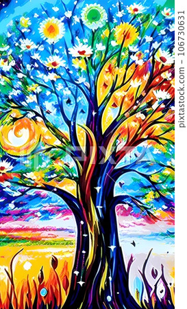 abstract nature landscape with trees 106730631
