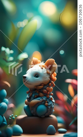 little monster cartoon character illustration  106730636