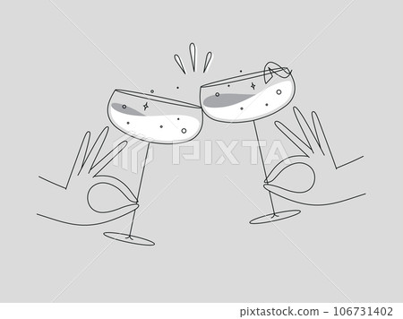 Hand holding daiquiri clink glasses grey Hand holding daiquiri clink glasses grey 106731402