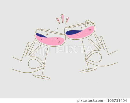 Hand holding daiquiri clink glasses beige Hand holding daiquiri clink glasses beige 106731404