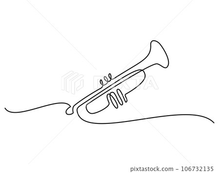 Musical classical trumpet, classic acoustic music instrument, Musical classical trumpet, classic acoustic music instrument, 106732135