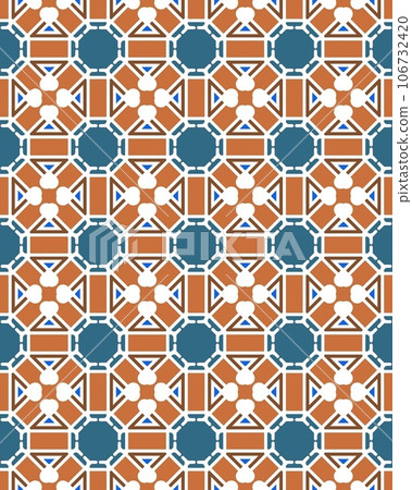 An Illustration of a seamless tile pattern used as wallpaper or background An Illustration of a seamless tile pattern used as wallpaper or background 106732420