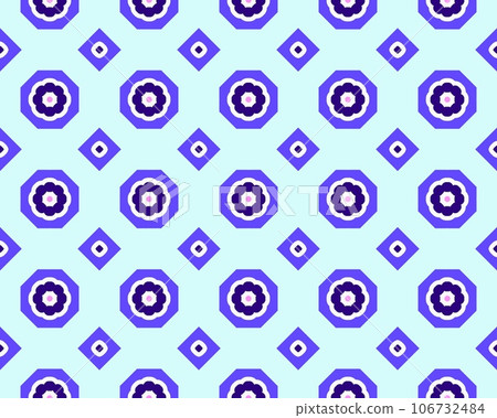 Seamless pattern in geometric blue color...-插圖素材 [106732484] - PIXTA圖庫