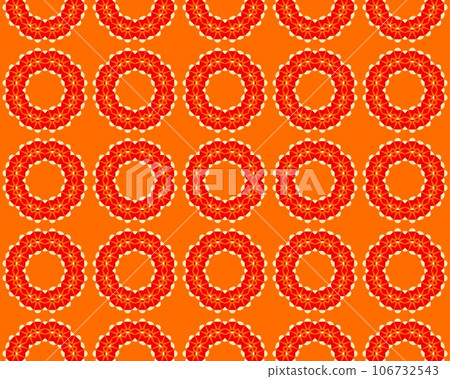 An Abstract Geometric Pattern Seamless art illustration with orange color coral-colored,red, bronze-col 106732543