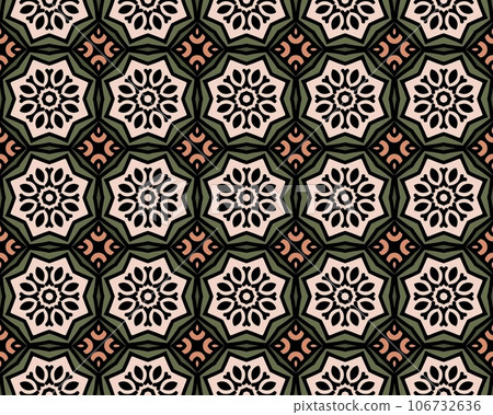 Seamless illustration of colorful tile pattern for background or wallpaper 106732636