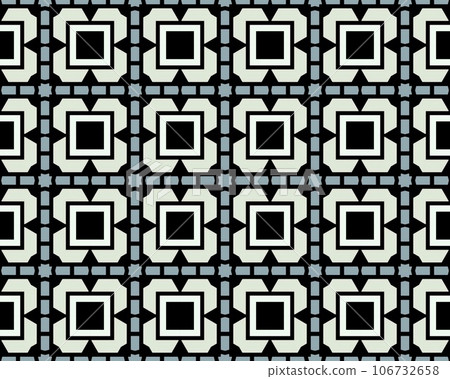 An Elegant black and white Seamless pattern, geometric square tile 106732658