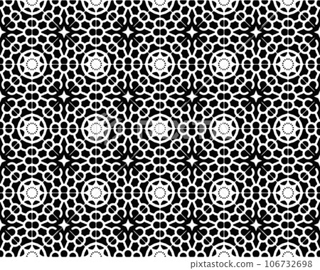 Tribe motif seamless Black and white line geometrical ethnic wallpaper Ancient mosaic Ethnical folk image Tribal ornament. Embroidery background Tribe motif seamless Black and white line geometrical ethnic wallpaper Ancient mosaic Ethnical folk image Tribal ornament. Embroidery background 106732698