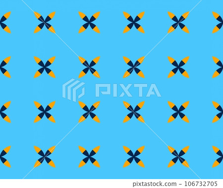 Seamless repeatable blue and orange colored abstract pattern background Perfect for fashion, textile design, cute themed fabric, on wallpaper 106732705