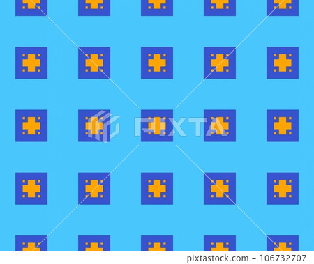 Seamless repeatable blue and orange colored abstract pattern background Perfect for fashion, textile design, cute themed fabric, on wallpaper Seamless repeatable blue and orange colored abstract pattern background Perfect for fashion, textile design, cute themed fabric, on wallpaper 106732707