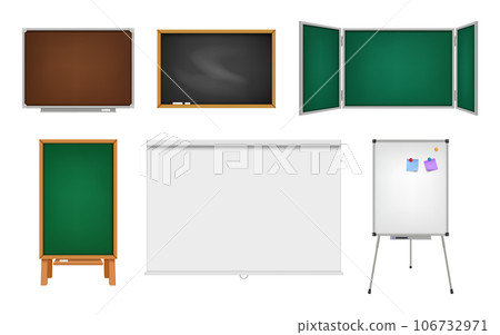 School boards. Business whiteboards for presentations decent vector realistic template School boards. Business whiteboards for presentations decent vector realistic template 106732971