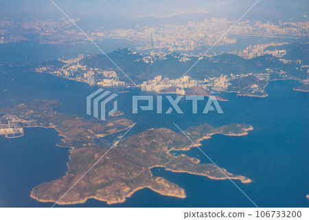 Aerial view of the Hong Kong cityscape 106733200