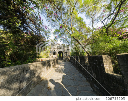 Sunny exterior view of the garden of Yuanming Palace 106733205