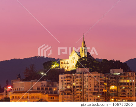 Sunset view of the Chapel of Our Lady of Penha Sunset view of the Chapel of Our Lady of Penha 106733260