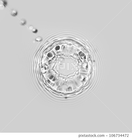 Water texture with circles and drops on the water. Overlay effect for photo or mockup. Organic drop shadow caustic effect with wave refraction of light on a white or gray wall background Water texture with circles and drops on the water. Overlay effect for photo or mockup. Organic drop shadow caustic effect with wave refraction of light on a white or gray wall background 106734472