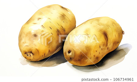 Potato watercolor illustration "AI generated image" 106734961