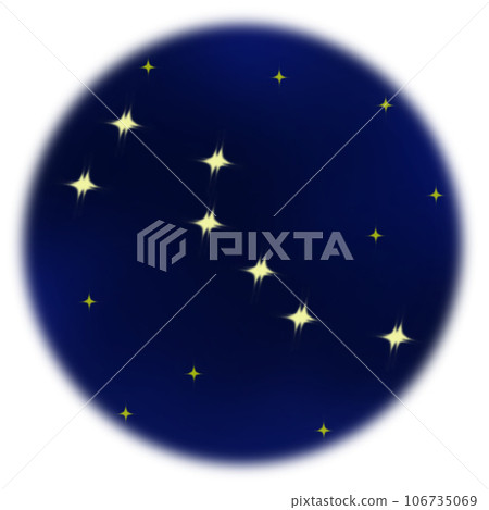 北斗七星在圓形夜空中閃耀的插圖 北斗七星在圓形夜空中閃耀的插圖 106735069
