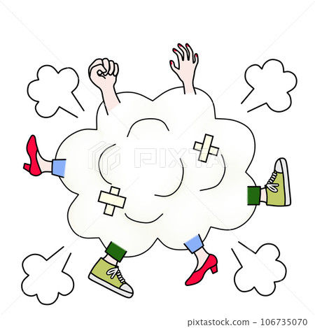 漫畫般的男女打鬥插畫 漫畫般的男女打鬥插畫 106735070