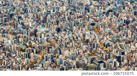 Aerial view of Taito, Tokyo, Japan 106735075