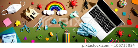 Distance learning with Covid-19 theme 106735084