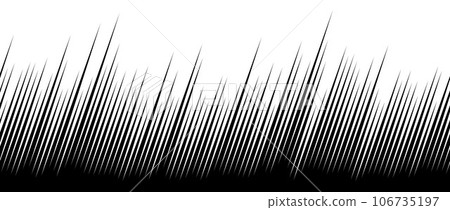 Straight slanted speed lines pattern. Black and white tilt stripes gradient. Abstract fast effect texture. Comic or cartoon book rays and beams wallpaper. Vector background 106735197