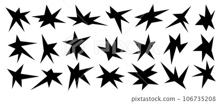 Black sharp irregular shapes set. Abstract geometric edgy elements collection. Asymmetry angular forms pack for banners, collages, posters, stickers. Design bundle vector. Black sharp irregular shapes set. Abstract geometric edgy elements collection. Asymmetry angular forms pack for banners, collages, posters, stickers. Design bundle vector. 106735208