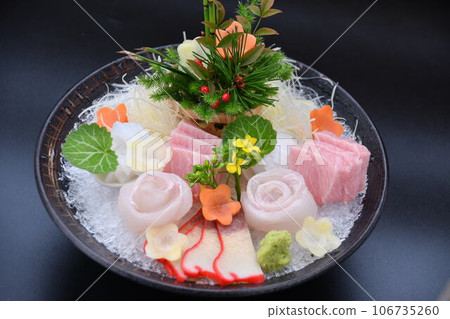 什錦鯨魚培根和時令生魚片 什錦鯨魚培根和時令生魚片 106735260