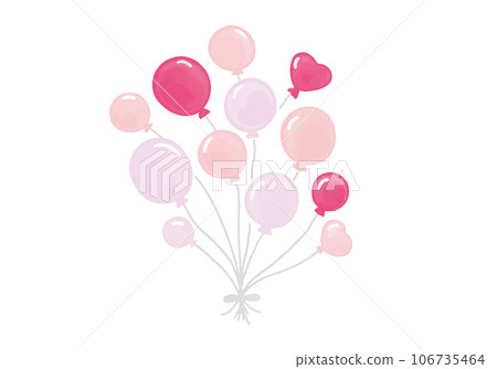 cute pink watercolor balloon 106735464
