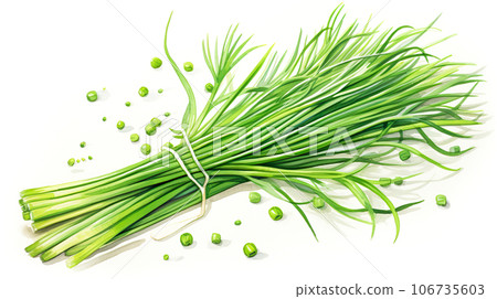 韭菜水彩插圖“AI生成圖像” 106735603