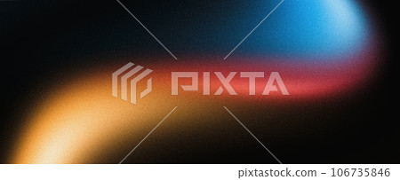 Abstract background yellow blue red color flow grainy wave dark noise texture cover header wallpaper design 106735846